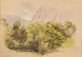 'Cader Idris by William Linnell, drawing, offered Jan 2026