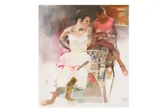 Untitled by Robert Heindel, oil on board, offered Nov 2024