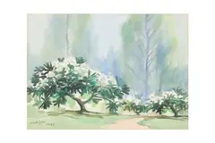 Forest by Yong Mun Sen, oil, offered Nov 2024