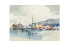 Harbour by Yong Mun Sen, oil, offered Nov 2024