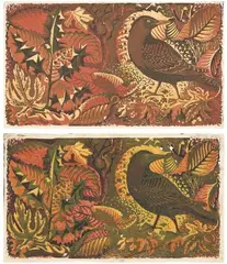 Untitled by Dudley Holland, linocut, offered Oct 2024