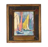 Boats, concarneau by Alfred Wolmark, 1911, Oil on canvas-board, sold Mar 2024