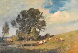 The meadow pond - norfolk by Edward Seago, Oil on board, sold Mar 2024