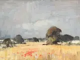 The cornfield by Edward Seago, Oil on board, sold Mar 2024