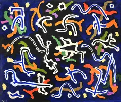 Composition abstraite by John Cluysenaar, Oil on canvas, sold Mar 2024