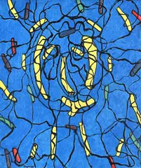 Visage imaginaire by John Cluysenaar, Oil on canvas, sold Mar 2024