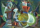 Composition by Olivier Debré, 1948, Oil on canvas, sold Mar 2024