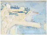 Mousehole harbour, cornwall by Adrian Ryan, Watercolour and pencil Dedicated For Phyllis Iglesias, offered Mar 2024