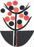 Bowl of cherries by Terry Frost, Acrylic and collage on canvas, offered Mar 2024