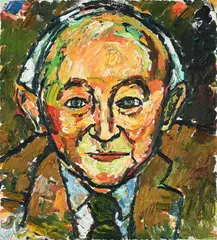 Sir frank roberts by John Bratby, Oil on canvas, sold Mar 2024