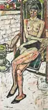 Seated nude by John Bratby, Oil on canvas, offered Mar 2024