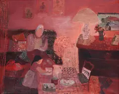 Le gouter. by Nancy Delouis, Oil on canvas, offered Mar 2024