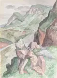 Aber eiddy, pembrokeshire by John Nash, Watercolour and ink, sold Mar 2024