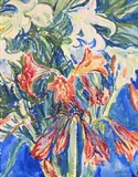 Lilies by Jacob Epstein, Watercolour and pencil, sold Mar 2024