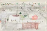 Provence landscape by John Piper, Watercolour, gouache and ink and wash, sold Mar 2024