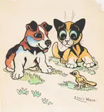The early bird by Louis Wain, Pen, ink and watercolour, sold Mar 2024