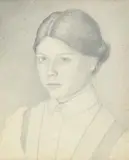 Self-portrait by Marion Richardson, Pencil, sold Mar 2024