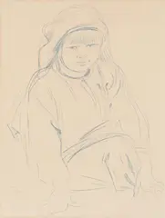 Romilly sitting by Augustus John, pencil, sold Mar 2024