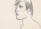 Head of a man in profile by Keith Vaughan, Pencil, sold Mar 2024