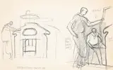 Steel, peach & baldwin, ebbw vale by Keith Vaughan, 1950, Pencil, offered Mar 2024