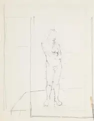 Standing nude by Euan Uglow, Pencil, sold Mar 2024