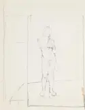 Standing nude by Euan Uglow, Pencil, sold Mar 2024