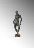 Standing female dancer by Dora Gordine, Bronze with green patina, sold Mar 2024