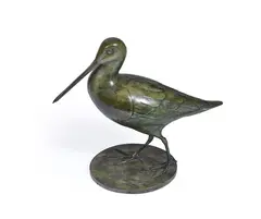 Snipe i by Geoffrey Dashwood, Bronze with a green/brown patina, sold Mar 2024