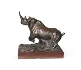 Black rhinoceros (maquette) by Dylan Lewis, Bronze, sold Mar 2024