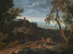 An arcadian landscape by Gaspard Dughet, Oil on canvas, sold Feb 2024