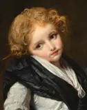 Portrait of a child in a black and white dress by Jean-Baptiste Greuze, Oil on panel, sold Feb 2024