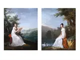 Adèle auguié and aglaé ney (neé auguié) by François Kinson, Oil on canvas, a pair, sold Feb 2024