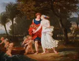 Classical figure allegory - melide and the first navigator by Louis Gauffier, Oil on canvas, sold Feb 2024