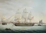 The armed merchantmen 'diana' in the river mersey off liverpool by John Jenkinson, Oil on canvas, sold Feb 2024