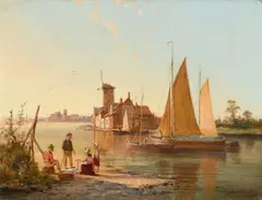 Evening calm by William Raymond Dommersen, Oil on canvas, sold Feb 2024