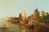 On the ilsslemeer, hoorn by Pieter Cornelis Dommersen, Oil on canvas, sold Feb 2024