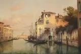 Venetian canal with santa maria della salute by Antoine Bouvard Senior, Oil on canvas, sold Feb 2024