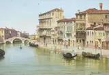 View of the grand canal by Antonietta Brandeis, Oil on board, sold Feb 2024