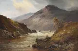The upper falls of the clyde by Alfred de Breanski Senior, Oil on canvas, sold Feb 2024