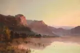 Landscape at sunset by Alfred de Breanski Senior, Oil on canvas, offered Feb 2024