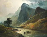 Morning mists by Alfred Fontville de Breanski Junior, Oil on canvas, sold Feb 2024