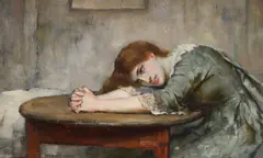 A woman thinking by William A. Breakspeare, Oil on panel, sold Feb 2024