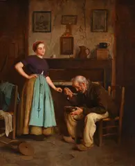 Supper by Charles Moreau, Oil on panel, sold Feb 2024