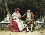 The new baby by Willem Johanne Martens, Oil on canvas, sold Feb 2024
