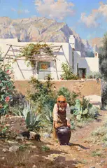 Capri by Emilio Augusto Lovatti, Oil on panel, sold Feb 2024