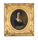O.m., r.a. (british 1819-1909), a girl with a fan by William Powell Frith, Oil on panel, oval, sold Feb 2024