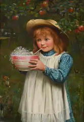 Blowing bubbles by Charles Spencelayh, Oil on canvas, sold Feb 2024