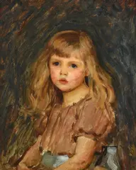 A portrait of a young girl by John William Waterhouse, Oil on canvas, sold Feb 2024