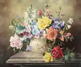 Still life with roses by Harold Clayton, Oil on canvas, sold Feb 2024