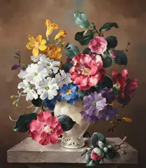 Still life of flowers by Harold Clayton, Oil on canvas, sold Feb 2024
